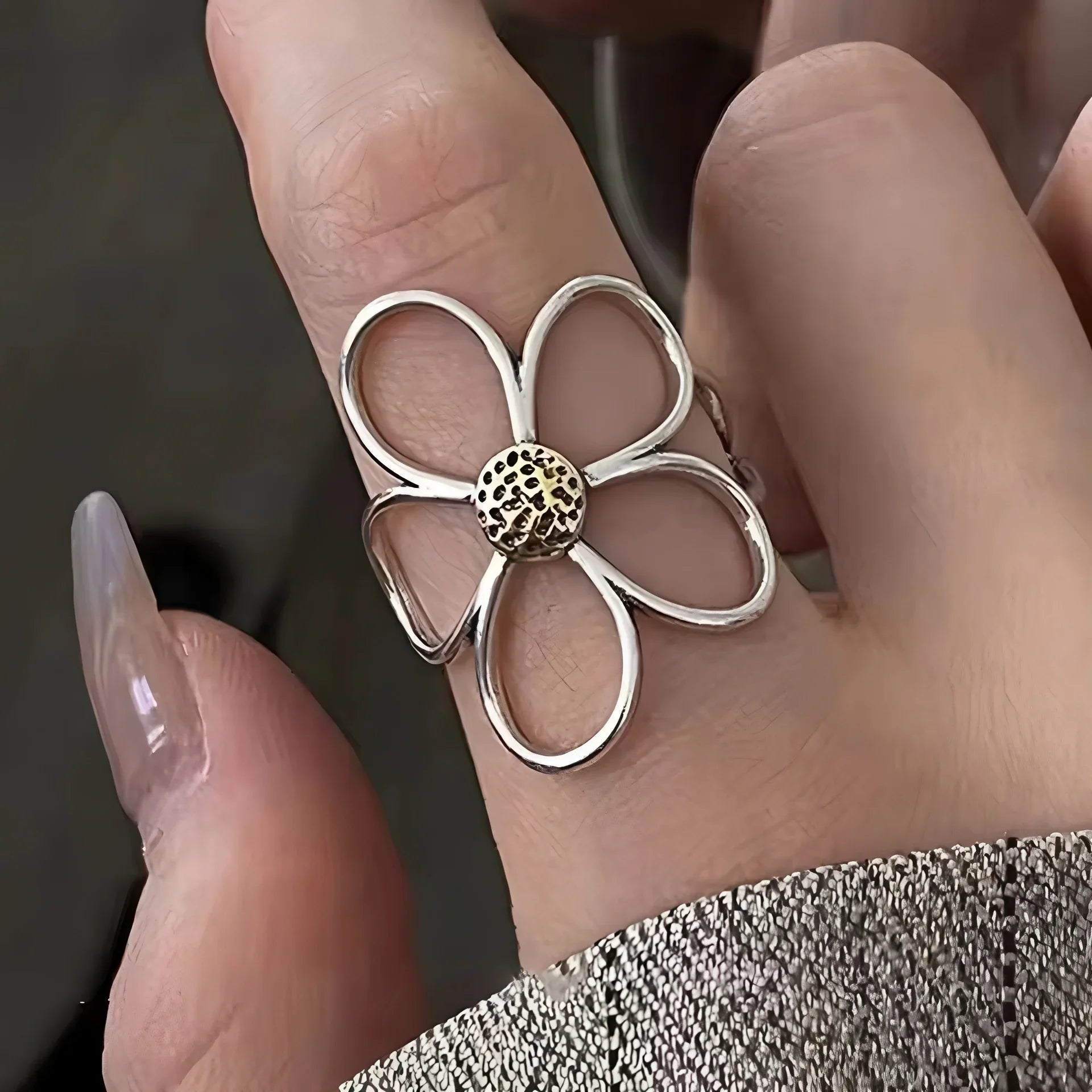 PANJBJ 925 Sterling Silver Thick Double Layer Ring for Women Girl Gift Minimalism Neutral Opening Wide Jewelry Dropshipping
