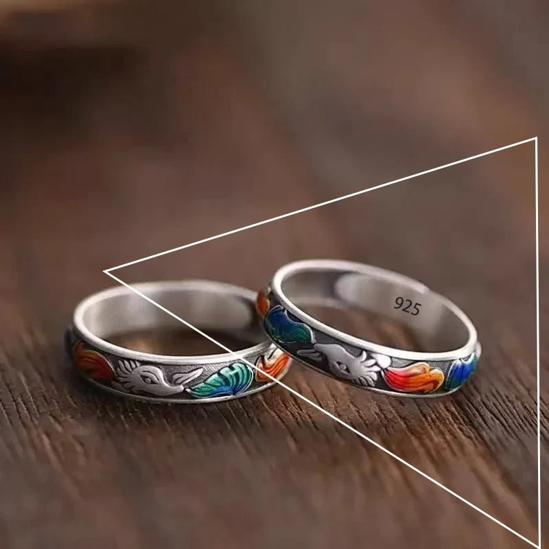 PANJBJ 925 Sterling Silver Thick Double Layer Ring for Women Girl Gift Minimalism Neutral Opening Wide Jewelry Dropshipping