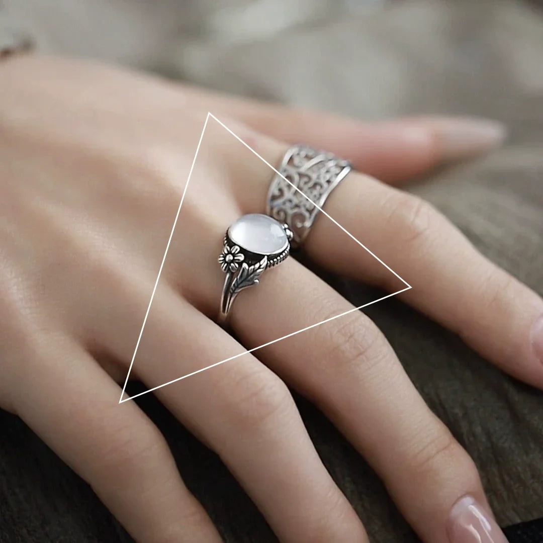 PANJBJ 925 Sterling Silver Thick Double Layer Ring for Women Girl Gift Minimalism Neutral Opening Wide Jewelry Dropshipping