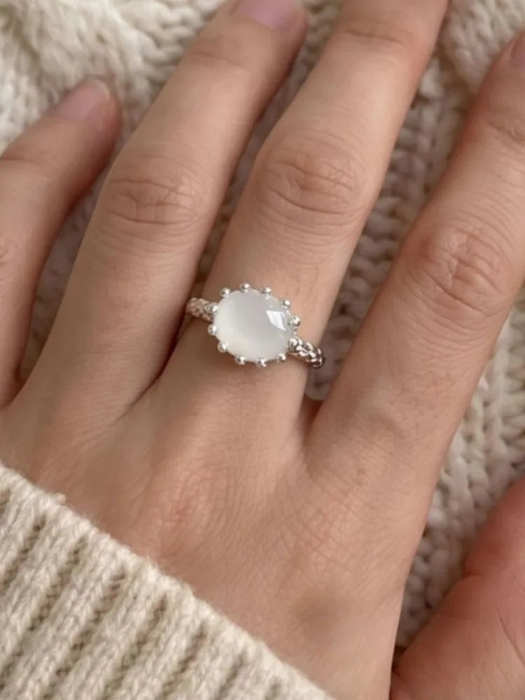 PANJBJ 925 Sterling Silver Thick Double Layer Ring for Women Girl Gift Minimalism Neutral Opening Wide Jewelry Dropshipping